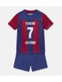Barcelona Ferran Torres #7 Domácí dres pro děti 2023-24 Krátký Rukáv (+ trenýrky)